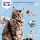 Spray Cat Brush for Shedding - Water Brush for Cats and Dogs - Pet Hair Removal Comb with Water Tank and Release Button - Steamy