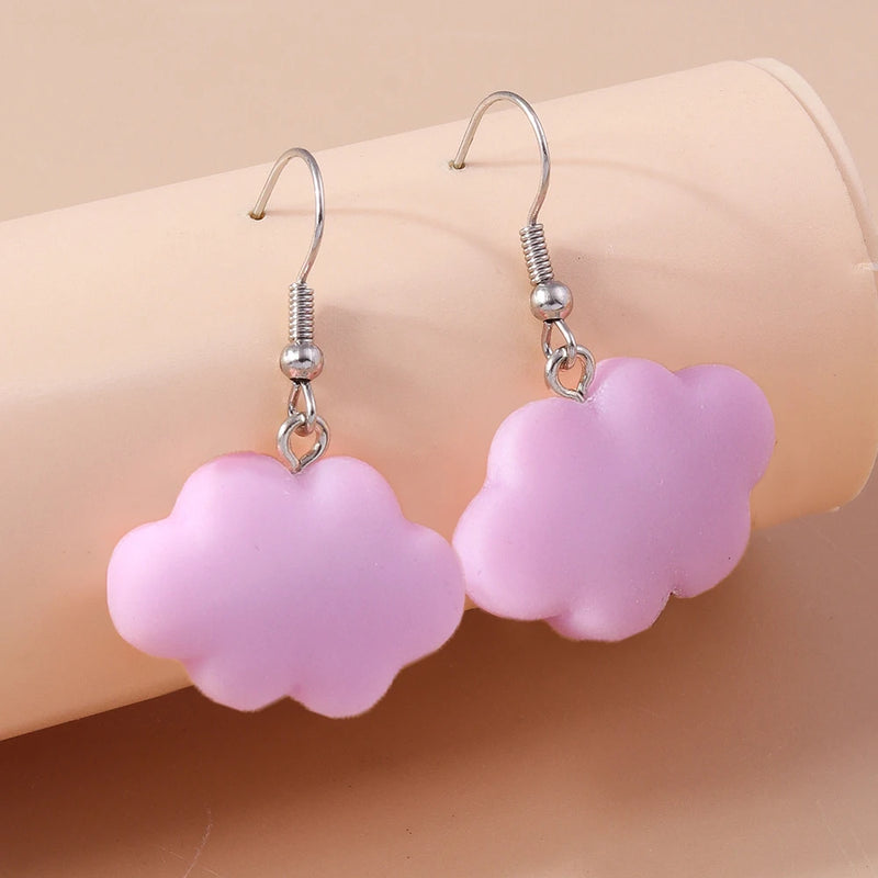 Aihua Acrylic Rain Clouds Earrings Long Tassel Rain Star Pendant Earrings Handmade Cute Cloud Earrings New In Jewelry Gifts