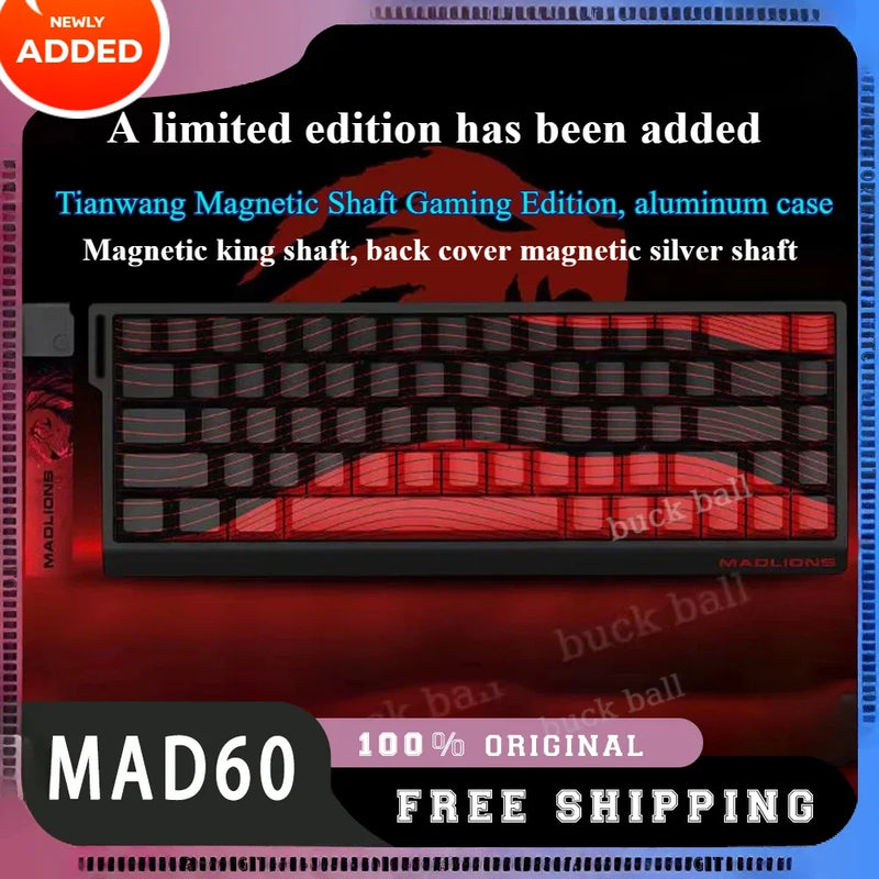 AI MADLIONS Mad60 Mad68 HE Mechanical Keyboard Magnetic Switch Madcatz Mad60he Wired Game Keyboard Rapid Trigger Custom Keyboard