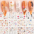 12pcs Nail Stickers Flower Leaf Lace Design Geometry Line Nail Art Sliders Manicure Polish Decal Wrap Decorations Wholesale