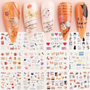 12pcs Nail Stickers Flower Leaf Lace Design Geometry Line Nail Art Sliders Manicure Polish Decal Wrap Decorations Wholesale