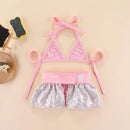 INS Fashion Dress Set for Dogs Summer Pet Cat Clothes Sexy Girls Pet Bikini Swimsuit for Small Dog Yorkshire Terrier Puppy Skirt