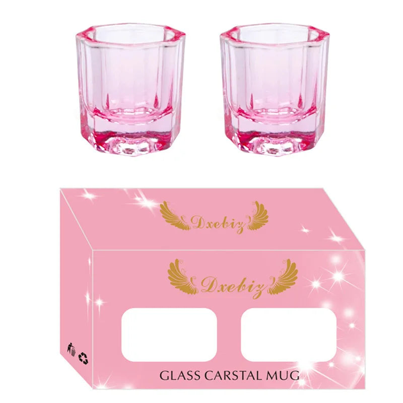 Nail Tool Crystal Cup Small Octagonal Crystal Cup Lidless Making Crystal Nail Liquid Cup Mixing Cup Set