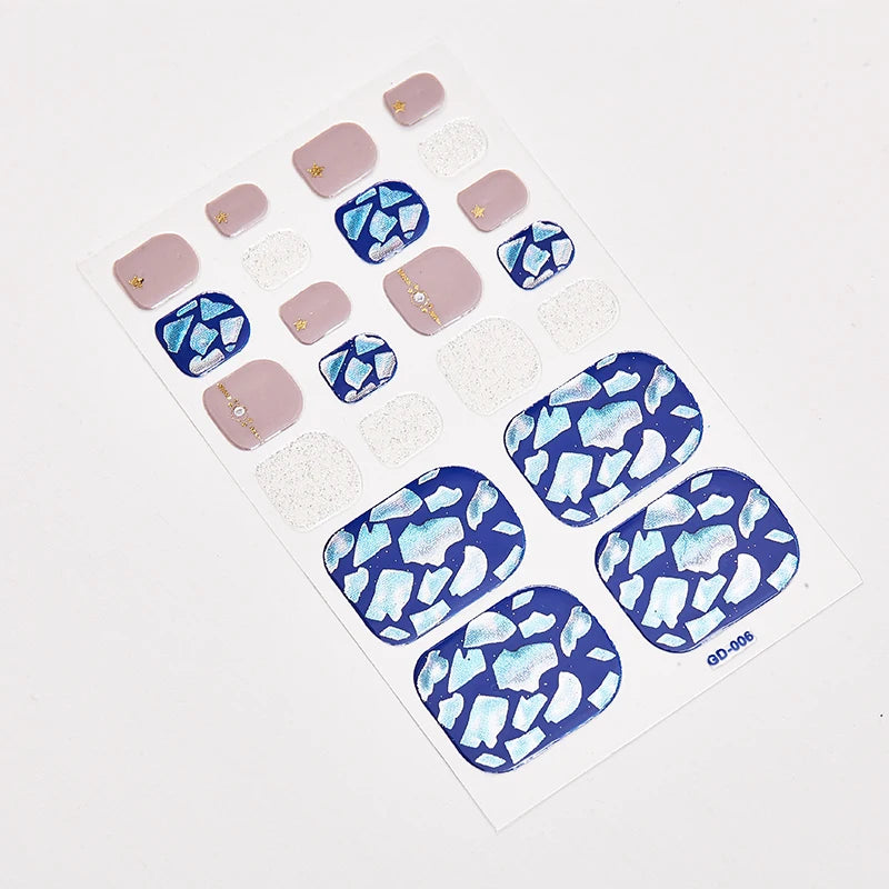 Sanuxc Toe Nail Sticker Self Adhesive Nail Polish Sticker Plain Stickers Nail Decoration Minimalist Nail Wraps Full Cover