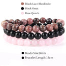 8mm 3Pcs/Set Natural Stone Bracelet Rose Quartz Opal Turquoise Amethysts Hematite Jaspers Bracelets For Women Men Jewelry