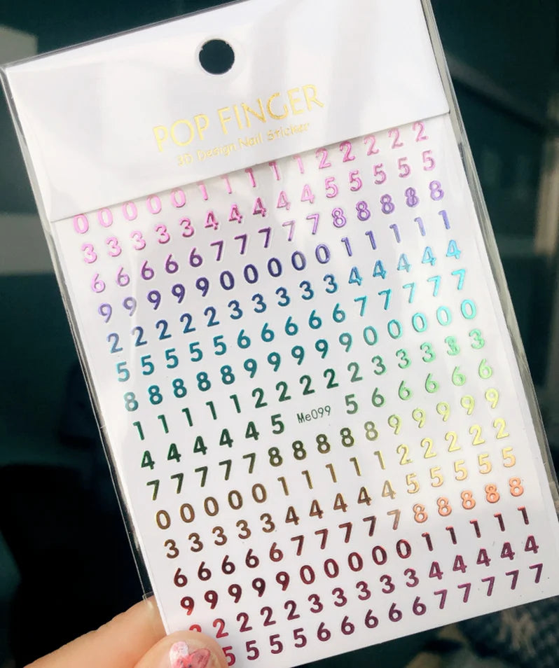 Newest Black Numbers English Letter Design 3d Self Adhesive Decal Slider DIY Decoration Manicure Tools Nail Sticker Accessories