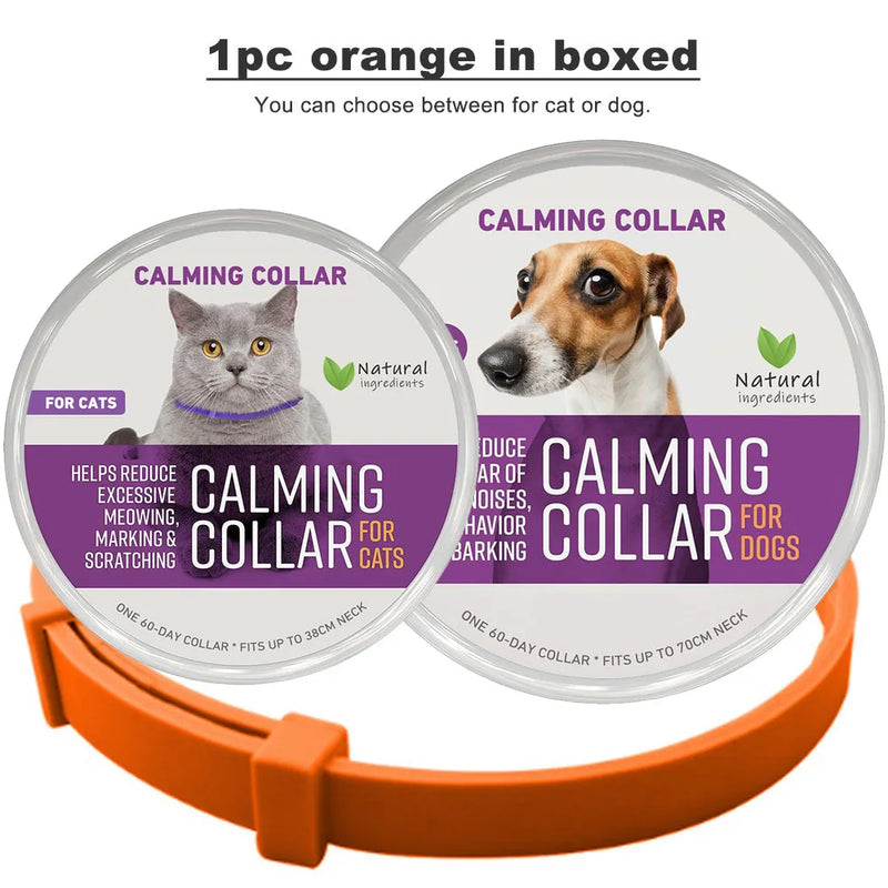 Pet Calming Collar for Cats Effective Relief Reduce Anxiety Stress Pheromones Relaxing Breakaway Collar for Kittens Puppies Dogs