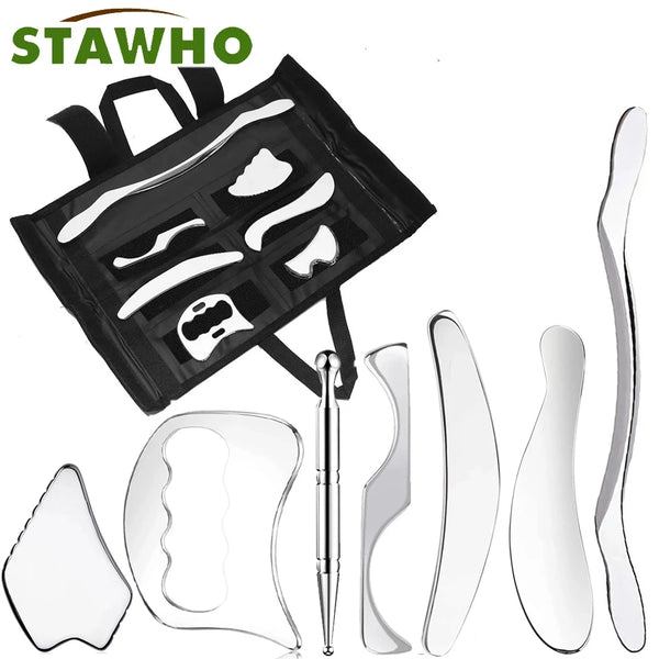 1/2/4/5/7pcs Stainless Steel Gua Sha Scraping Massage Tool IASTM Tools Help Relieve Sore Muscles,Soft Tissue Mobilization Tool
