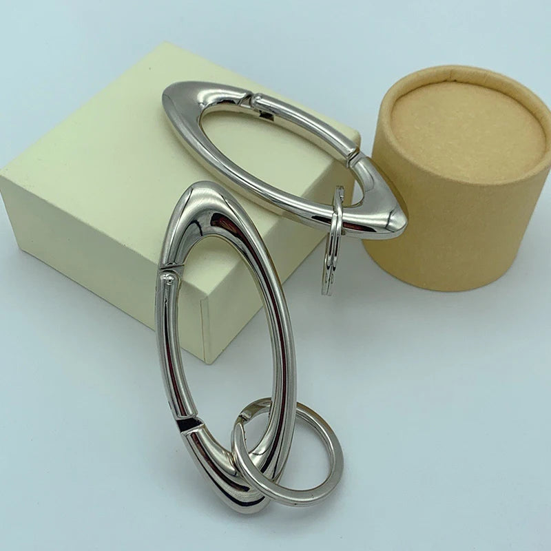 Fashion Women Men Metal Carabiner Multifunctional Keychain Oval Mountaineering Belt Buckle Accessories Key Ring Unisex
