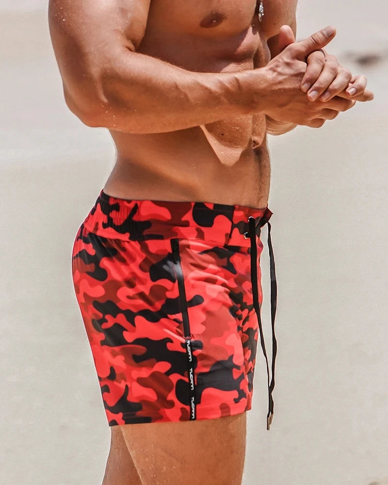2023Mens Swim Trunks Quick Dry Beach Board Shorts Swimwear Beachwear with Pockets and Mesh Lining Summer Men's Swim Shorts
