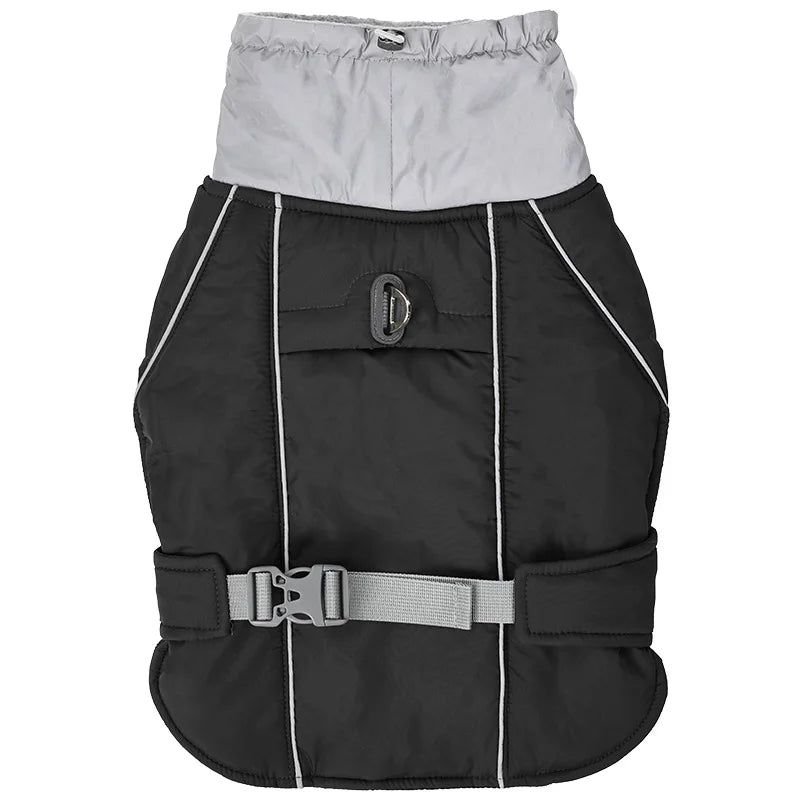 Reflective Dog Clothes Jacket Waterproof Pet Coat Winter Warm Outdoor Dog Jackets With Velvet Medium Large Dogs Walking Clothing