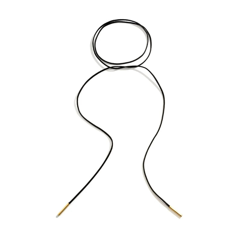 Summer Boho Necklace Long Rope Choker Necklace Velvet Strap Rope Choker Chain for Women Girls Party Jewelry Ornament