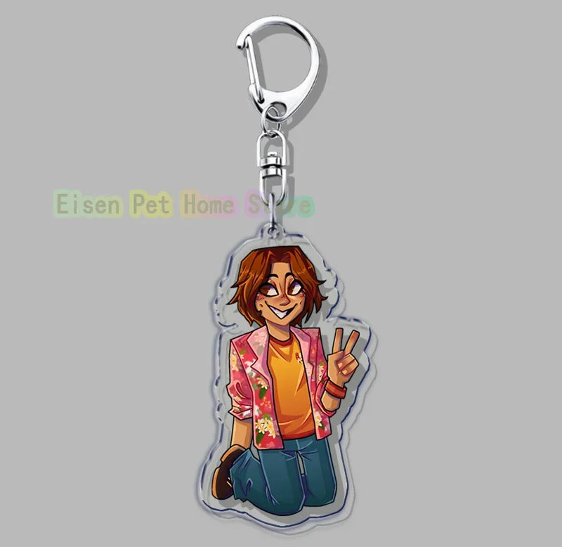 Hot Horror Game Chibis Keychains for Accessories Bag Cute Jimmy Curly Anya Sallyface Keyrings Jewelry Friends Gamer Gaming Gifts