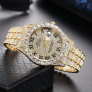 Hip Hop Iced Out Watch Men Luxury Brand Diamond Men's Watches Calendar Quartz Wristwatches Male Clock Gift for Men Drop Shipping