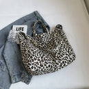 Leopard Canvas Commuter Women's Bag Fashion One Shoulder Canvas Bag 2024 New Women's Canvas Multi Functional Bag