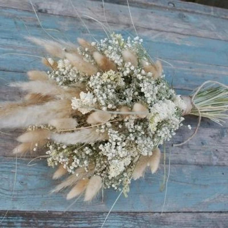 Natural Baby'sBreath Eternal Rose Wedding Bridal Bouquet Bridal Bridesmaid Hand Flowers Wedding Engagement Valentines Day Decor
