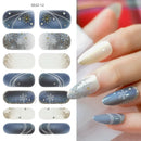 Gel Nail Stickers Lacquer Strips Full Cover Adhesive Slider Wraps With Line Foil Design Sanding File Nail Art Accessories LAJX22