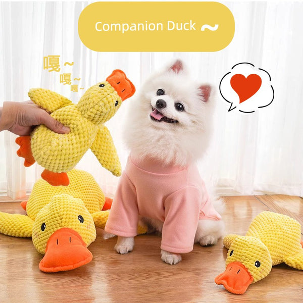 Sound Self-Hi Relieving Boredom Yellow Duck Big Dog Bite-Resistant Toys