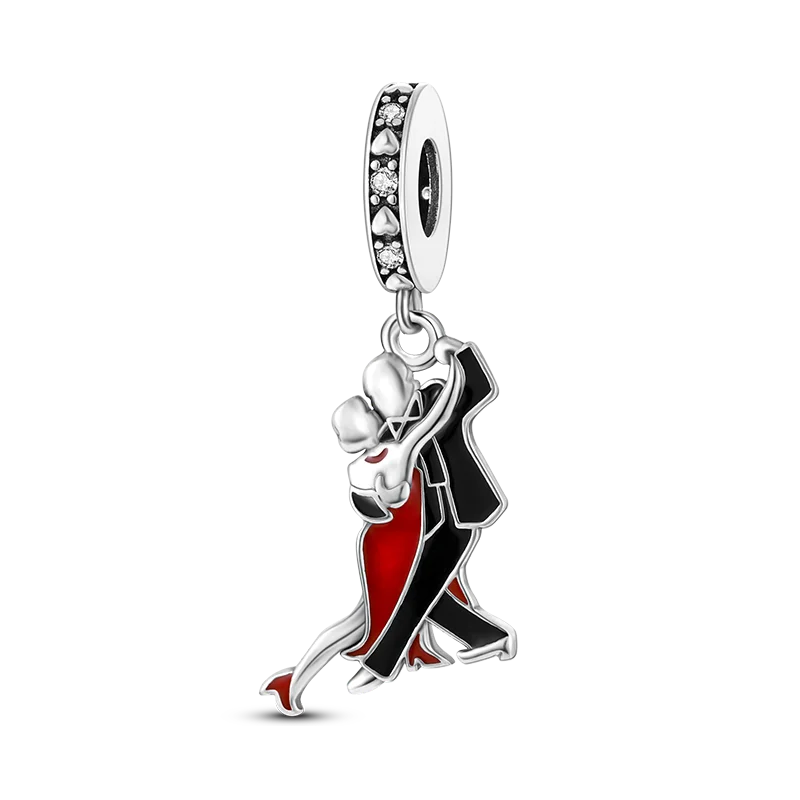 925 Sterling Silver Boy Girl and Heart Shape Pendant Charm Couple Lovers Bead Fit Pandora Original Bracelet DIY Jewelry Making