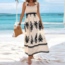Summer Holiday Dress Women Casual Sleeveless A-Line Party Long Dress Boho Casual Sleeveless Party Dress 2024