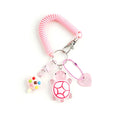 Creative Candy Color Flower Heart Pendant Keychain Cute Small Flower Key Ring Bag Pendant Accessories Luminous Turtle Pendant