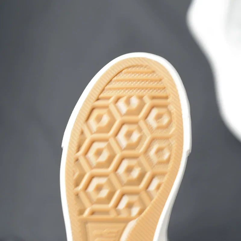 High Top Women Canvas Shoes Lace Up Knee High Boots Flats Casual Vulcanized Shoes Sneakers  Comfortable Girls Canvas Long Boots