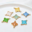 6pcs Diy Accessories Copper Bag Edge Jelly Color Flower Star Pendant Earring Bracelet  Handmade Material Jewelery Charms