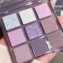 Pearlescent Matte Grey Purple Eye Shadow Punk Smoke Purple 9 Colors Eyeshadow Palette Makeup Palette Glitter Eye Pigment Palett