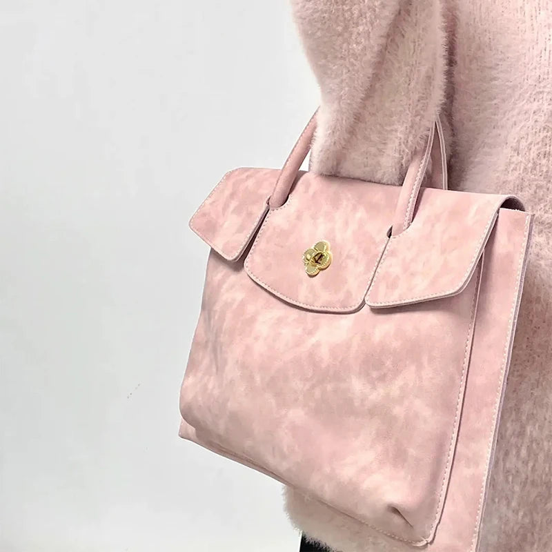 Luxury Design Fashion Woman Laptop Bag PU Leather Business Office Lady Briefcase Vintage Student Large Capacity Daily Tote Bag