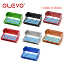OLEVO Aluminum Dental Burs Holder Sterilizer Case Drills Block for High/Low Speed Bur Organizer Box With Silicone Autoclavable