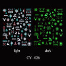 Shiny Maple Geometry Autumn Nail Art Stickers Laser Sector Fall Leaves Decals Cute Squirrel Slider Manicure Decorations CHCJ-076