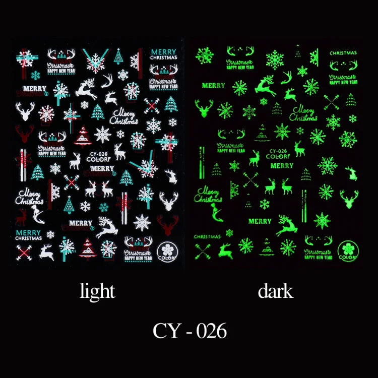 Shiny Maple Geometry Autumn Nail Art Stickers Laser Sector Fall Leaves Decals Cute Squirrel Slider Manicure Decorations CHCJ-076