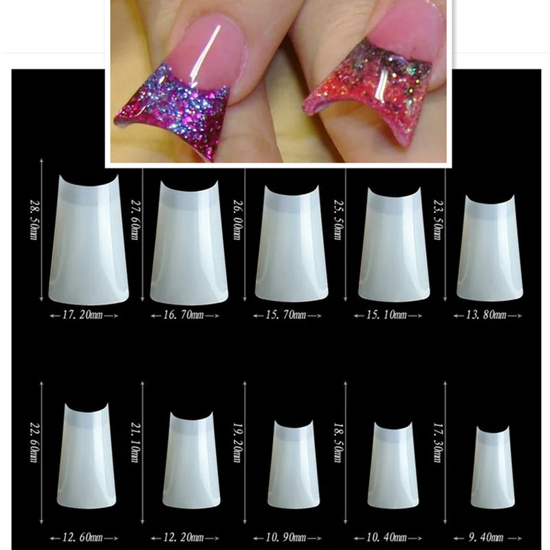 Fake Nails 100PCS Claw Shape Full Cover Wearable DisassemblyGlossy Pure White Red Orange Natural False Nails Tips