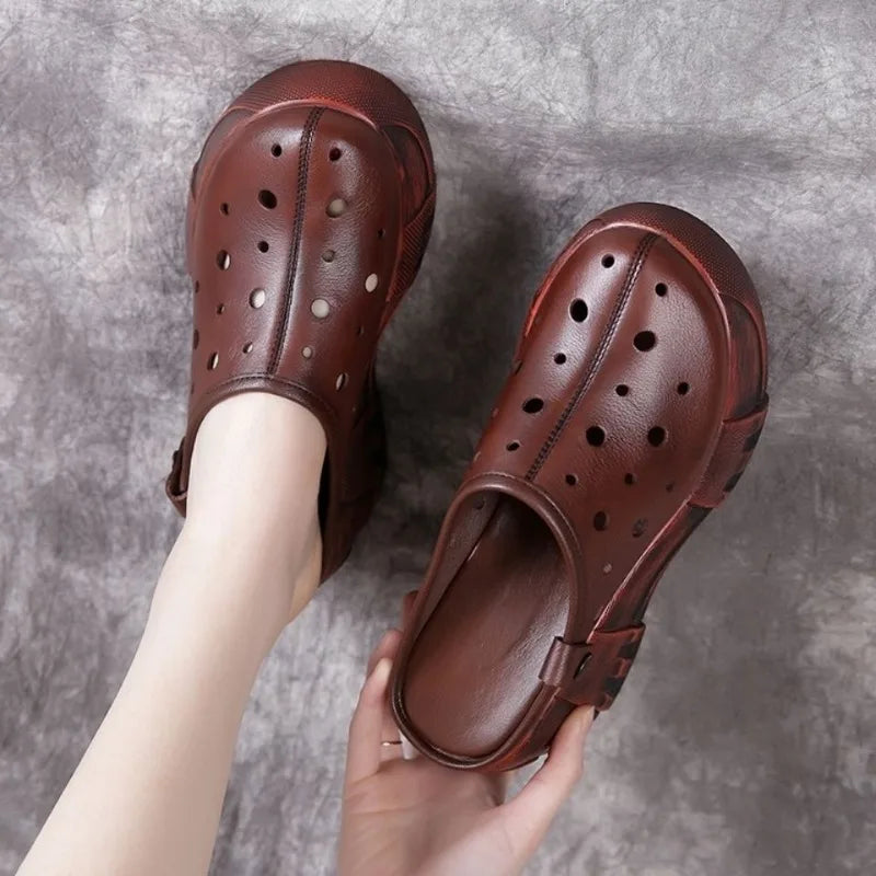 Women's Slippers and Ladies Sandals Kawaii Slides Black Junior Shoes Round Toe Wedge Heel Cute on Sale Cheap Liquidation Shoe 39