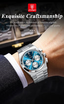 POEDAGAR Luxury Man Quartz Watch Waterproof Luminous Date Chronograph Watches For Men Stainless Steel Fashion Men's Watch Reloj