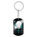 Stainless Steel Anime Keychain One Piece Luffy Ace Blackbeard Wanted Metal Key Holder Pendants Key Chains Souvenir Trinket Gift