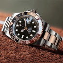 Gold Tow Tone NH34A GMT Movement Diving Watch for Men Automatic Watches Mechanical Swim Jubilee Bracelet 200m Waterproof Date