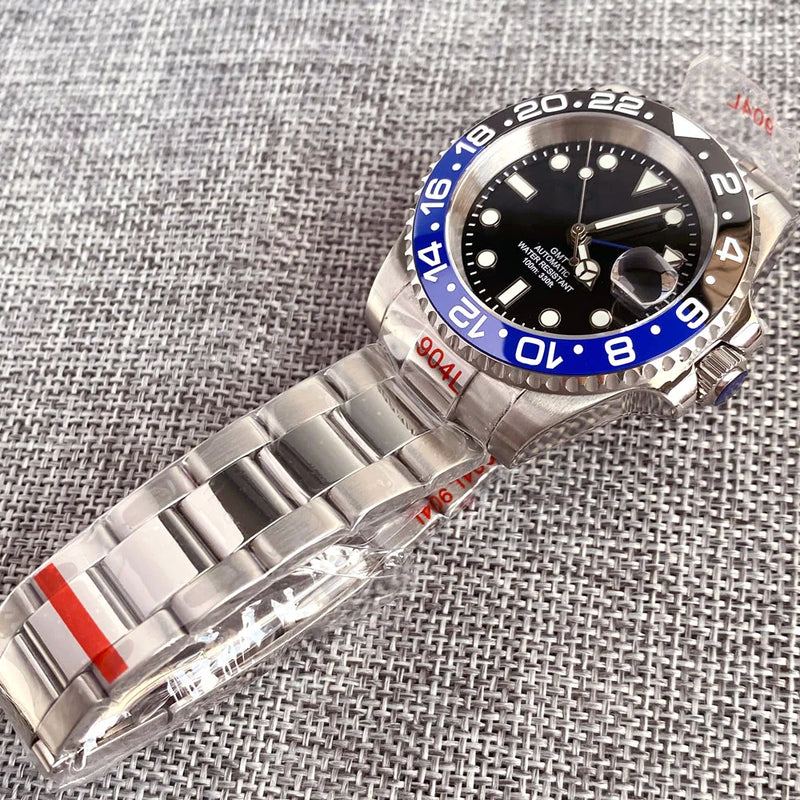 Gold Tow Tone NH34A GMT Movement Diving Watch for Men Automatic Watches Mechanical Swim Jubilee Bracelet 200m Waterproof Date