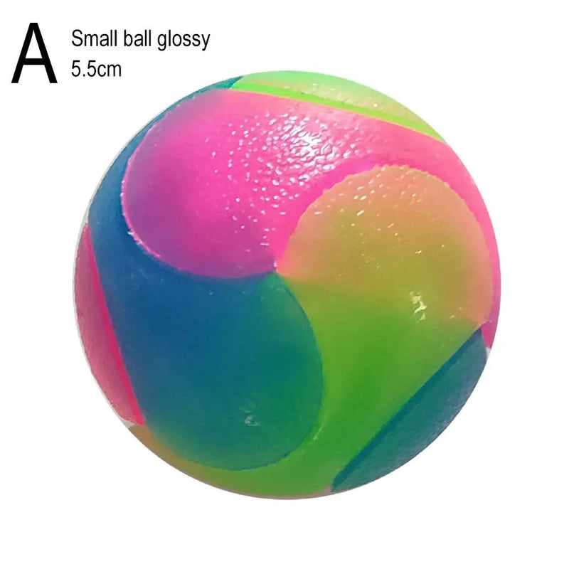 Pet Light Up Toy Ball Glowing LED Puppy Flashing Elastic Ball Toy Color Light TPR Ball Interactive Toys For Cats Small Dogs