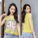Hot Rhinestone Bright Silk Sleeveless Vest Women's Spring/Summer New Style V-neck Loose All-match Sling Knitted  Top T-shirt