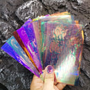 11pcs Aurora Glass Ice Cube Nail Foil Sticker 3D Glass Paper Nail Film Decals Rainbow Reflective Korean Style Nail Stickers