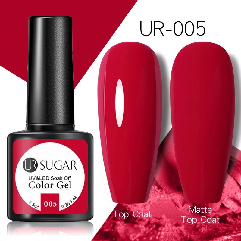 UR SUGAR - Esmalte de uñas en gel semipermanente rosa nude con purpurina, color sólido, 7,5 ml, para manicura semipermanente UV LED