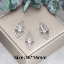3pcs Vintage Lotus Flower/Potted Plant/Maple Leaf Art Line DIY Tassels Earrings Necklace Jewelry Making Titanium Steel Pendant