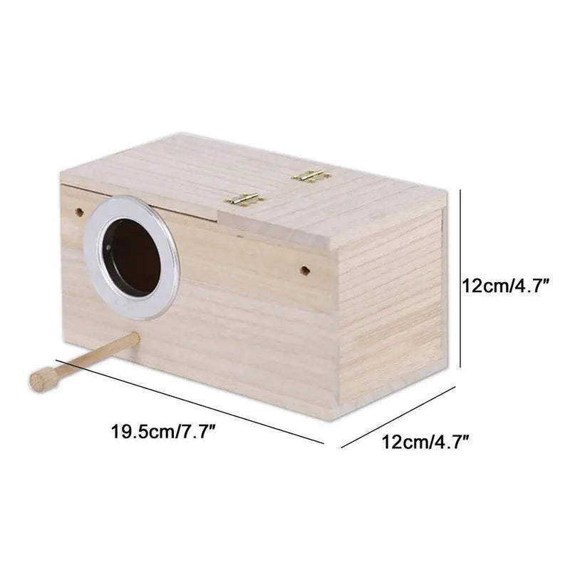 Wooden Bird Breeding Box Budgie Parrot Lovebirds Finch Nest Security Cage Nesting House Bird supplies