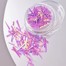 11pcs Aurora Glass Ice Cube Nail Foil Sticker 3D Glass Paper Nail Film Decals Rainbow Reflective Korean Style Nail Stickers