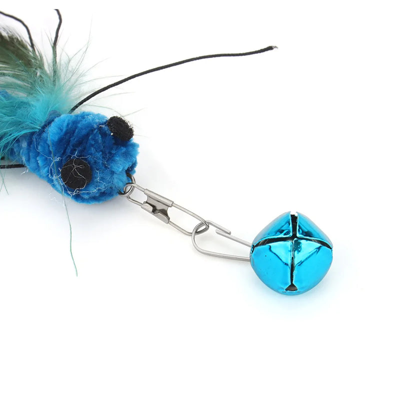 5pcs Fake Insects Replacement Heads for Cat Teasers Kitten Feather Plush Pet Toys