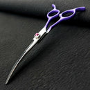 Professional Curved Dog Grooming Scissors 440C Stainless Steel Pet Cutting Shears Safety Trimming For Dogs Cats