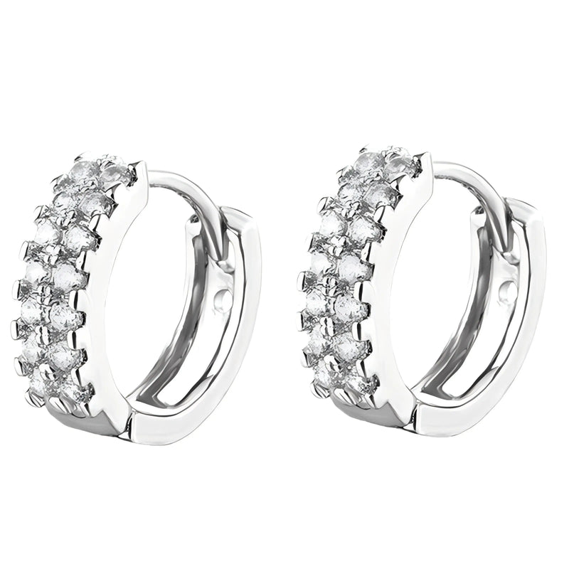 Luxury Cubic Zirconia Gold Color Zircon Hoop Earrings For Women Luxury Circle Crystal Girls Party Jewelry