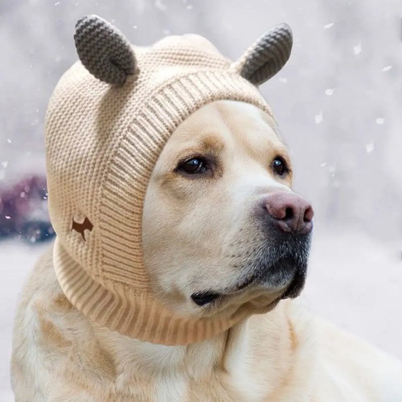 Knitted Hat Anxiety Relief Winter Warm Earmuffs Quiet Dog Ear Muffs Noise Protection Pet Ears Covers For Medium Large Dogs