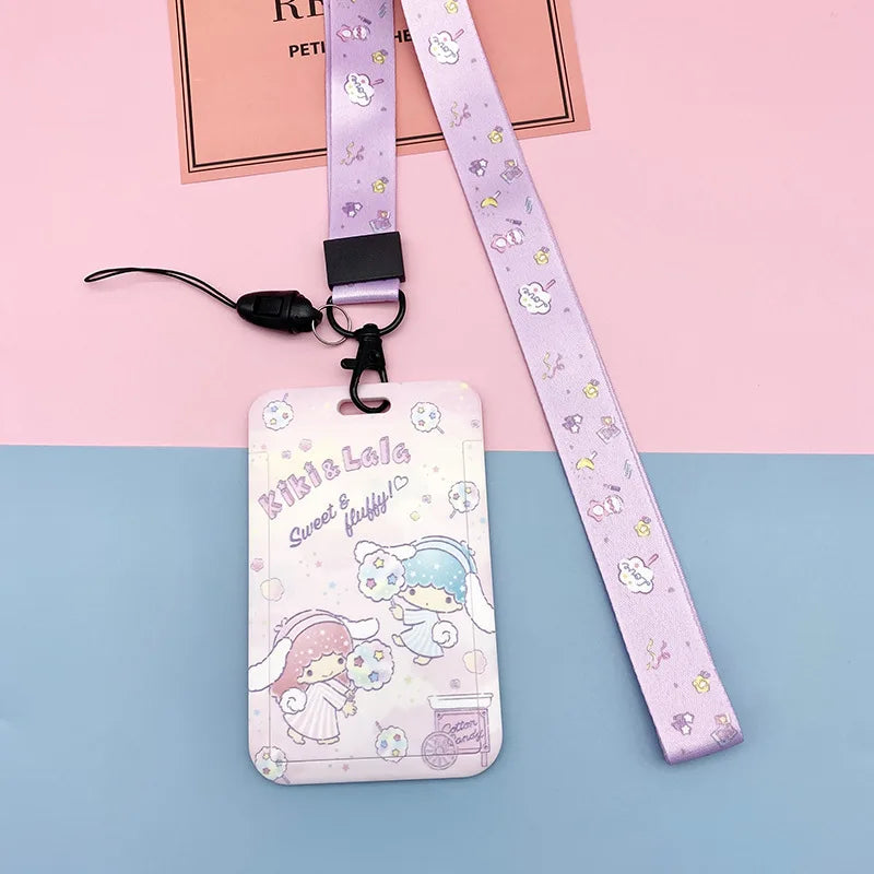 Sanrio ID Badge Holder Neck Strap Cartoon My Melody Subway Door Card Holders Hello Kitty Kids Campus Lanyard Credential Holder